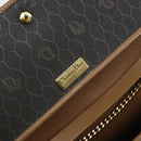 Christian Dior Honeycomb Canvas Chain Shoulder Bag PVC Black Gold Auth 158695-16