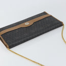 Christian Dior Honeycomb Canvas Chain Shoulder Bag PVC Black Gold Auth 158695-6