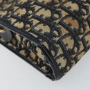 Christian Dior Trotter Canvas Shoulder Bag Navy Gold Auth 158697-11
