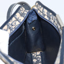 Christian Dior Trotter Canvas Shoulder Bag Navy Gold Auth 158697-18