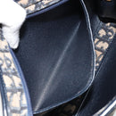 Christian Dior Trotter Canvas Shoulder Bag Navy Gold Auth 158697-20