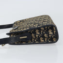 Christian Dior Trotter Canvas Shoulder Bag Navy Gold Auth 158697-5