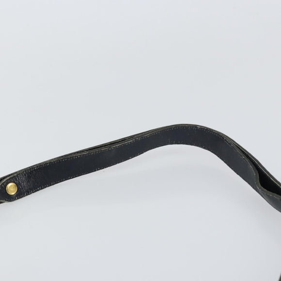 Christian Dior Trotter Canvas Shoulder Bag Navy Gold Auth 158697