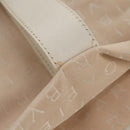 BVLGARI Logo Mania Tote Bag Canvas Leather Beige Silver Auth 158698-10