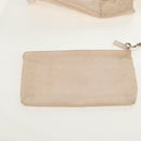 BVLGARI Logo Mania Tote Bag Canvas Leather Beige Silver Auth 158698-20