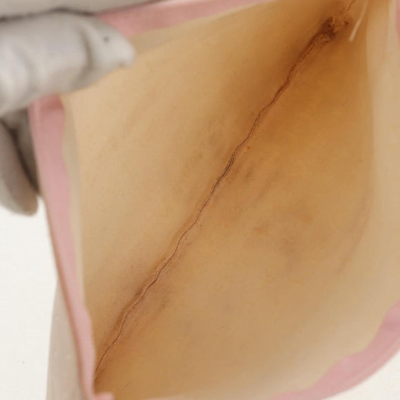 BVLGARI Logo Mania Tote Bag Canvas Leather Beige Silver Auth 158698