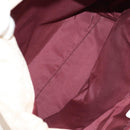 BVLGARI Logo Mania Tote Bag Canvas Leather Beige Silver Auth 158698-11