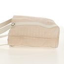 BVLGARI Logo Mania Tote Bag Canvas Leather Beige Silver Auth 158698-3