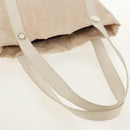 BVLGARI Logo Mania Tote Bag Canvas Leather Beige Silver Auth 158698-7