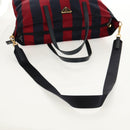 PRADA Tote Bag Nylon 2way Red Navy gold Auth 158700-9