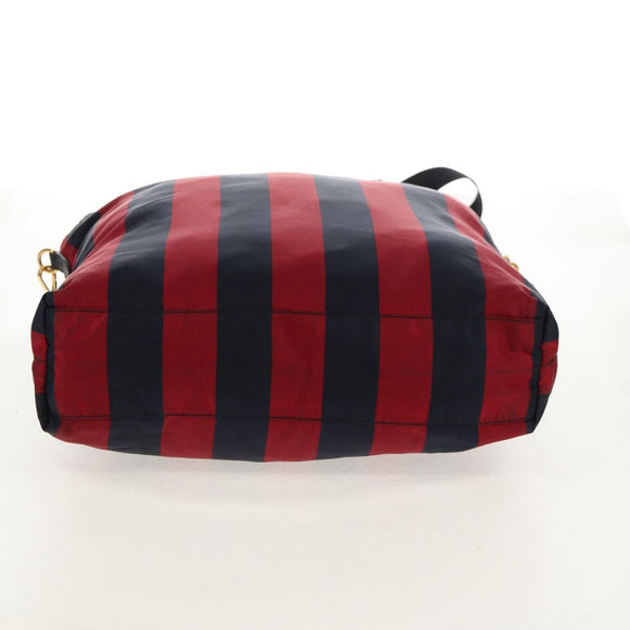PRADA Tote Bag Nylon 2way Red Navy gold Auth 158700