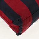 PRADA Tote Bag Nylon 2way Red Navy gold Auth 158700-15