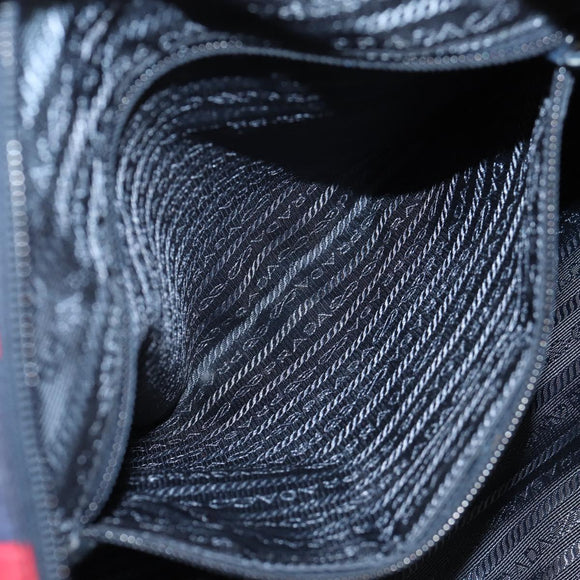 PRADA Tote Bag Nylon 2way Red Navy gold Auth 158700