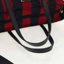 PRADA Tote Bag Nylon 2way Red Navy gold Auth 158700-8