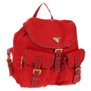 PRADA Backpack Nylon Red Gold Auth 158701V-1