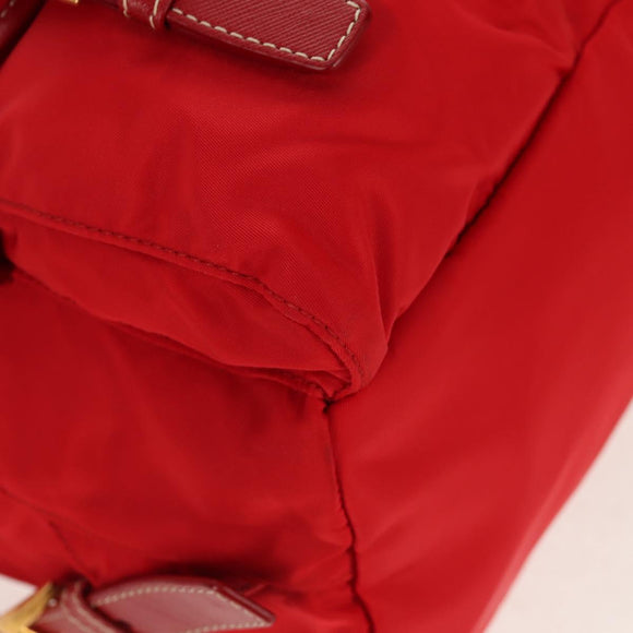 PRADA Backpack Nylon Red Gold Auth 158701V