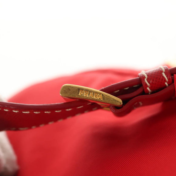 PRADA Backpack Nylon Red Gold Auth 158701V