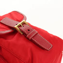 PRADA Backpack Nylon Red Gold Auth 158701V-22