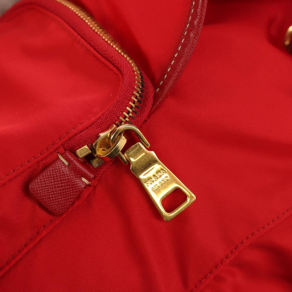 PRADA Backpack Nylon Red Gold Auth 158701V
