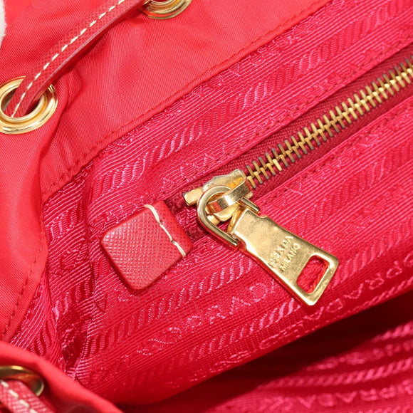 PRADA Backpack Nylon Red Gold Auth 158701V