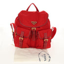 PRADA Backpack Nylon Red Gold Auth 158701V-12
