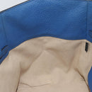 PRADA Tote Bag Vitello Dino Leather Blue Gold Auth 158702-18