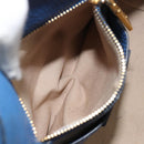 PRADA Tote Bag Vitello Dino Leather Blue Gold Auth 158702-20