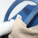 PRADA Tote Bag Vitello Dino Leather Blue Gold Auth 158702-23