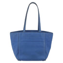 PRADA Tote Bag Vitello Dino Leather Blue Gold Auth 158702-3