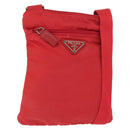 PRADA Shoulder Bag Nylon Red Auth 158704-1