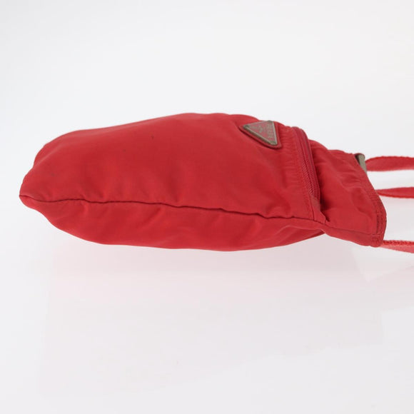 PRADA Shoulder Bag Nylon Red Auth 158704