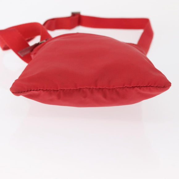 PRADA Shoulder Bag Nylon Red Auth 158704
