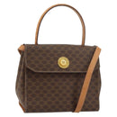CELINE Macadam Canvas Hand Bag PVC Leather 2way Brown Gold Auth 158705-1