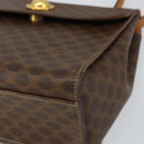 CELINE Macadam Canvas Hand Bag PVC Leather 2way Brown Gold Auth 158705-16