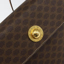 CELINE Macadam Canvas Hand Bag PVC Leather 2way Brown Gold Auth 158705-20