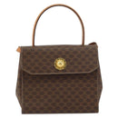 CELINE Macadam Canvas Hand Bag PVC Leather 2way Brown Gold Auth 158705-13