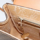 CELINE Macadam Canvas Hand Bag PVC Leather 2way Brown Gold Auth 158705-24