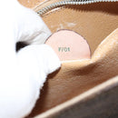 CELINE Macadam Canvas Hand Bag PVC Leather 2way Brown Gold Auth 158705-12