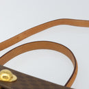 CELINE Macadam Canvas Hand Bag PVC Leather 2way Brown Gold Auth 158705-14