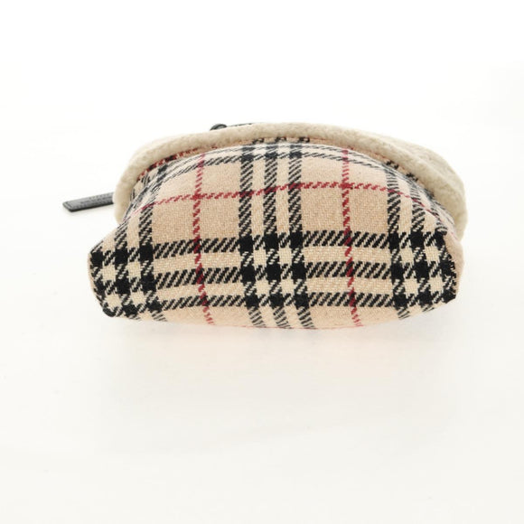 BURBERRY Nova Check Tote Bag Wool Beige Auth 158707V