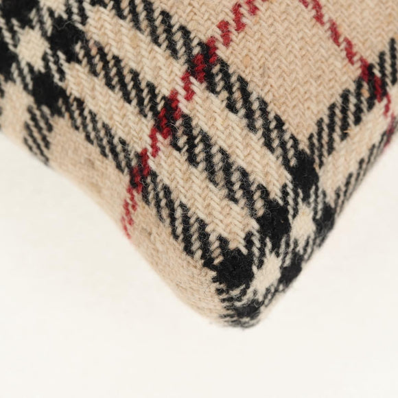 BURBERRY Nova Check Tote Bag Wool Beige Auth 158707V