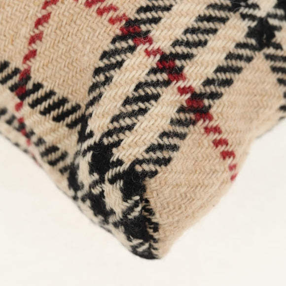 BURBERRY Nova Check Tote Bag Wool Beige Auth 158707V
