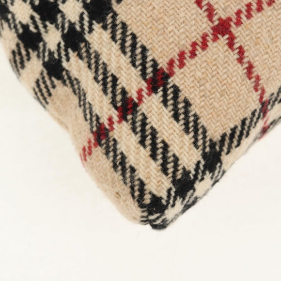 BURBERRY Nova Check Tote Bag Wool Beige Auth 158707V