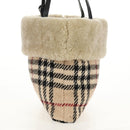 BURBERRY Nova Check Tote Bag Wool Beige Auth 158707V-3