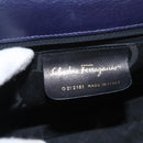 Salvatore Ferragamo Gancini Tote Bag Leather 2way Purple Gold Auth 158711-12