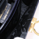 Salvatore Ferragamo Gancini Tote Bag Leather 2way Purple Gold Auth 158711-11