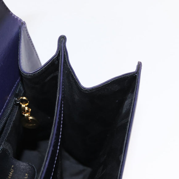 Salvatore Ferragamo Gancini Tote Bag Leather 2way Purple Gold Auth 158711