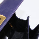 Salvatore Ferragamo Gancini Tote Bag Leather 2way Purple Gold Auth 158711-24