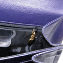 Salvatore Ferragamo Gancini Tote Bag Leather 2way Purple Gold Auth 158711-26