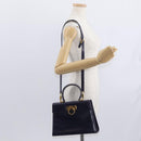 Salvatore Ferragamo Gancini Tote Bag Leather 2way Purple Gold Auth 158711-28